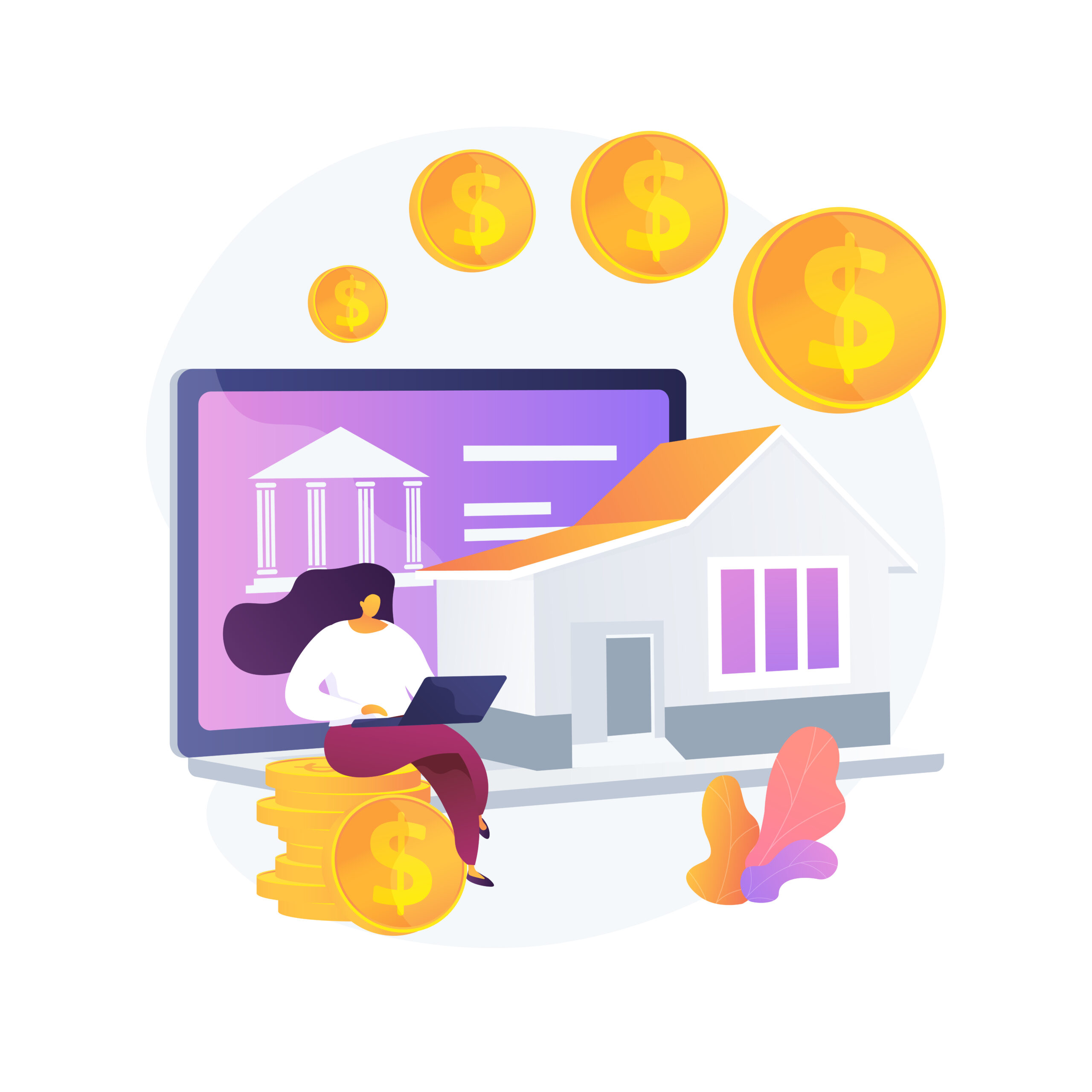 mortgage loan abstract concept vector illustration.